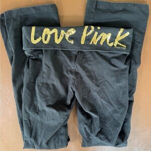 Victoria's Secret Love Pink Black Flared Yoga Pants - Women’s Small